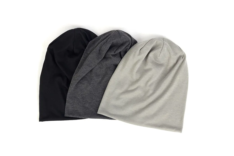 Сплошной цвет slouky Beanie для женщин модные мужские кепки из хлопка тюрбан шапки унисекс Beanies женские весенне-зимние шапки эластичные