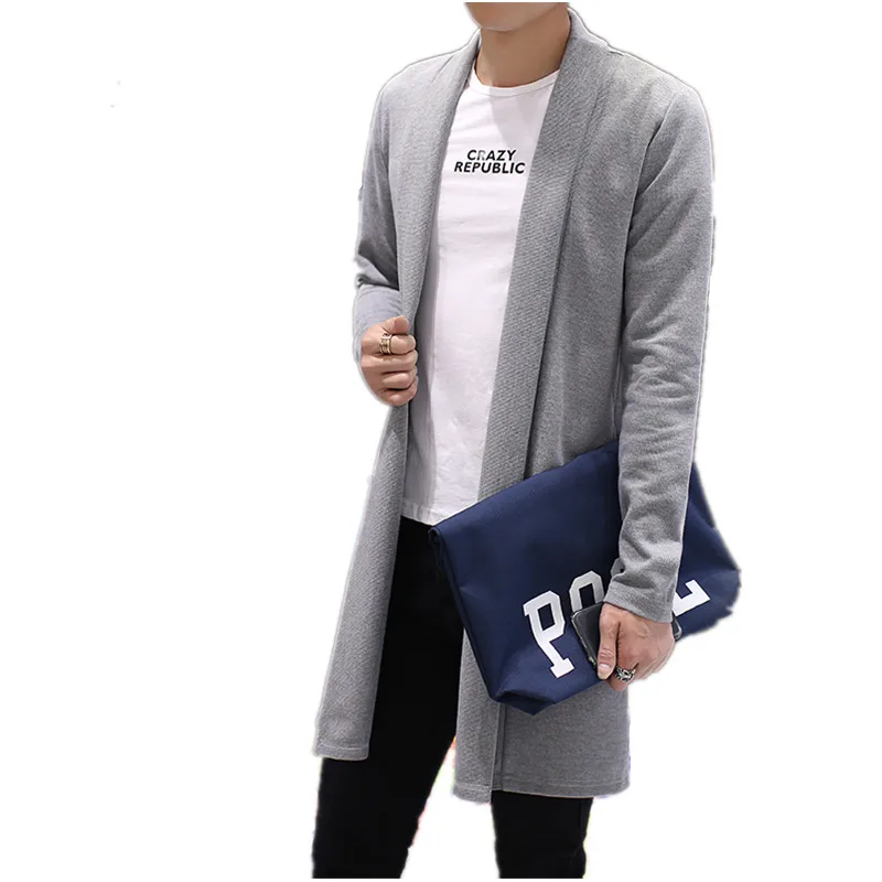 Слева Встроенная память Весна Осенняя мода бренд мужской чистый цвет длинный