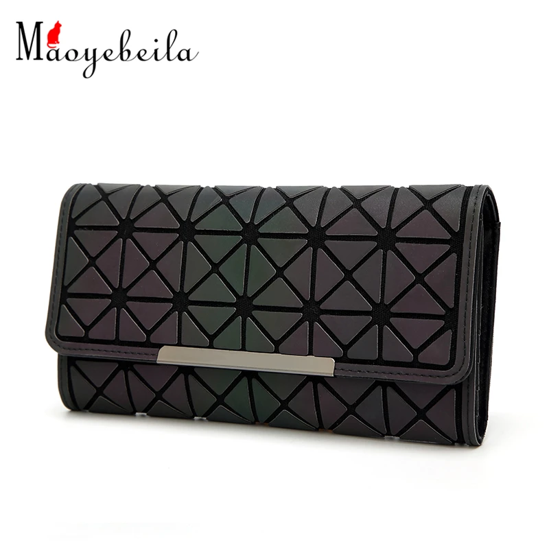 2019 Новый светящийся матовый Длинный кошелек мульти карта трехскладной тренд