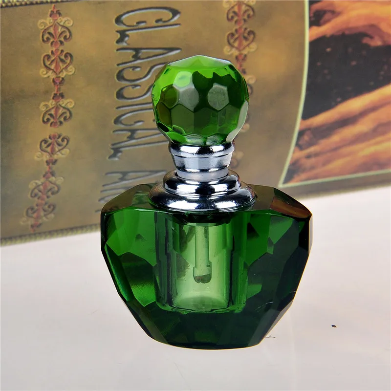 2 шт./лот винтажный мини хрустальный стеклянный синий и зеленый мл флакон для