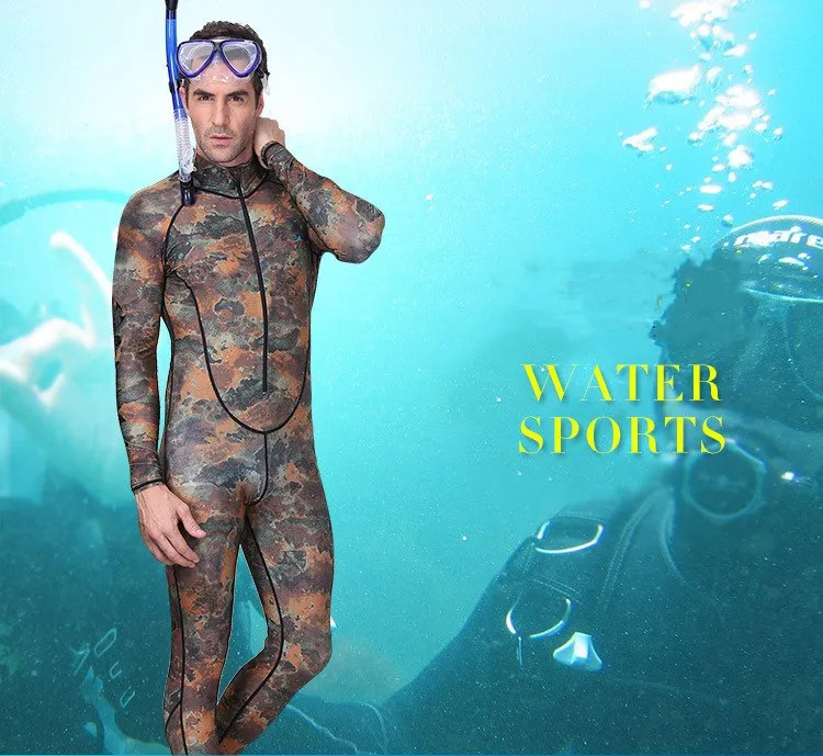 UPF50 + камуфляж всего тела купальник Дайвинг костюм для мужчин гидрокостюм