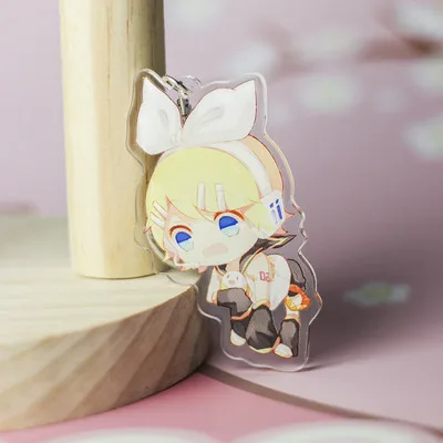 as pictured Аниме Vocaloid HATSUNE MIKU Kagamine Rin Len Luka Teto Kaito акриловая фигурка брелок украшение Коллекция Модель игрушки - Цвет: as pictured