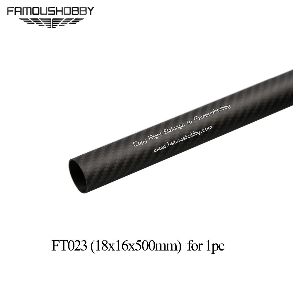 Трубка Famoushobby FT082 38*35*500 мм 100% чистый углеродистое волокно матовая твила для
