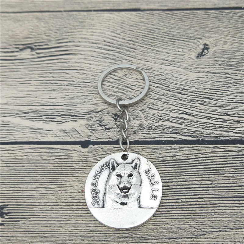 

New Vintage Japanese Akita Keychains Antique Silver Plated Antique Bronze Japanese Akita Key Chains Keyrings Pet Dog Jewellery
