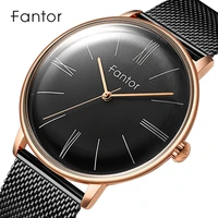 fantor minimalist luxury quartz watch man new brand classic mesh steel wristwatch mens casual waterproof wrist watches for men