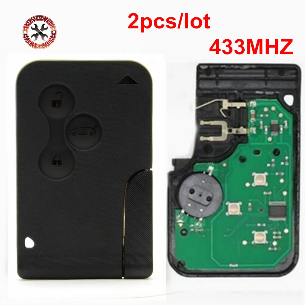 2 шт. 3 кнопки 433MHZ Smart Key карты может быть использован для Ford/Renault Фирменная Новинка