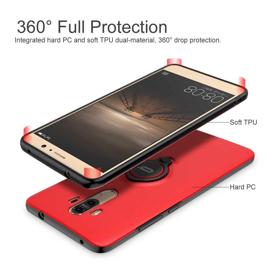 Прозрачный чехол из ТПУ для Huawei Mate 9 Pro 8 Чехлы ультратонкий Магнитный кольцо