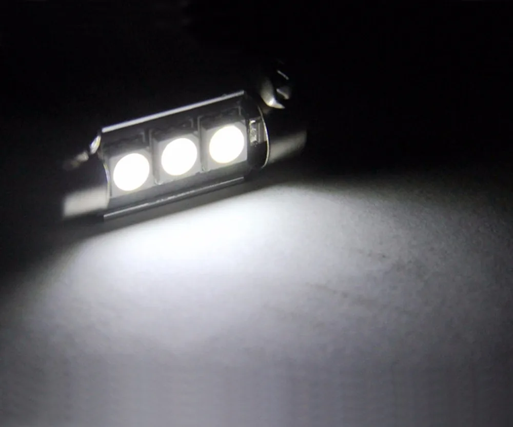 50 шт./лот Canbus гирлянда 36 мм 39 42 3 SMD 5050 без ошибок авто лампа купольная C5W