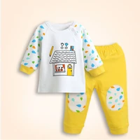 2015 spring new 0 2 years baby unisex fashion character full sleeved cotton o neck brand orignal clothes 2pcsset hot sell