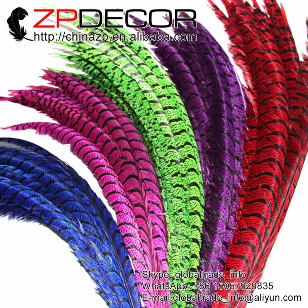 ZPDECOR 32 36 дюймов (80 90 см) 20 шт./лот хорошее качество Зебра леди Amherst перья из хвоста