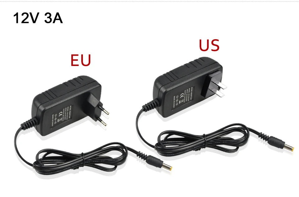 12 В адаптер питания DC12V 1A 2A 3A 5A 6A 8A 10A 5,5 мм x 2,1 мм Источник питания трансформатор переменного тока 110 В 220 В постоянного тока 12 В для светодиодных лент светильник