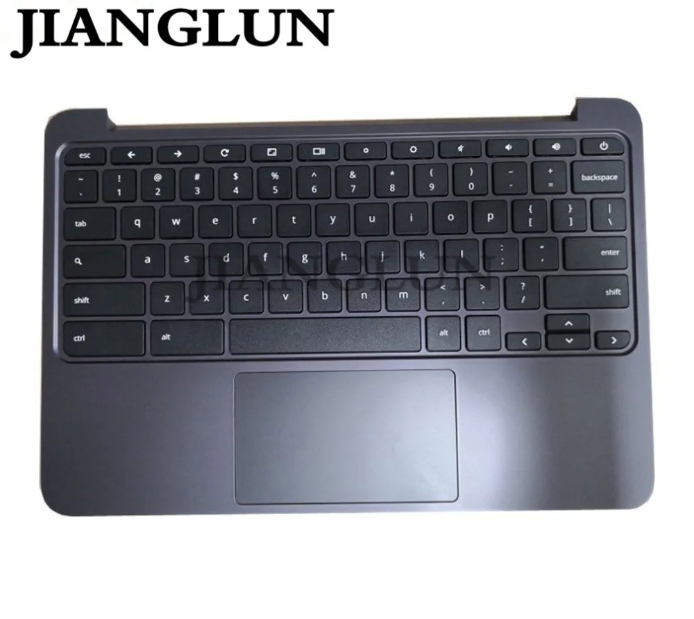 JIANGLUN Laptop Palmrest Cover Full Keyboard & Touchpad For HP Chromebook 11 G5 Black Color