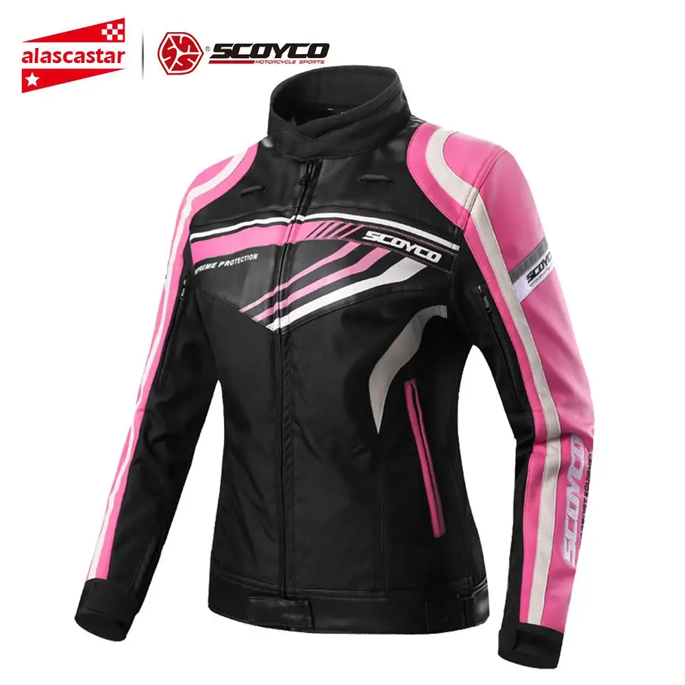 JK37W pink SCOYCO женские мотоциклетные куртки для мотокросса, Экипировка для верховой езды, байкерская куртка с дышащей сеткой, мотоциклетная куртка - Цвет: JK37W pink