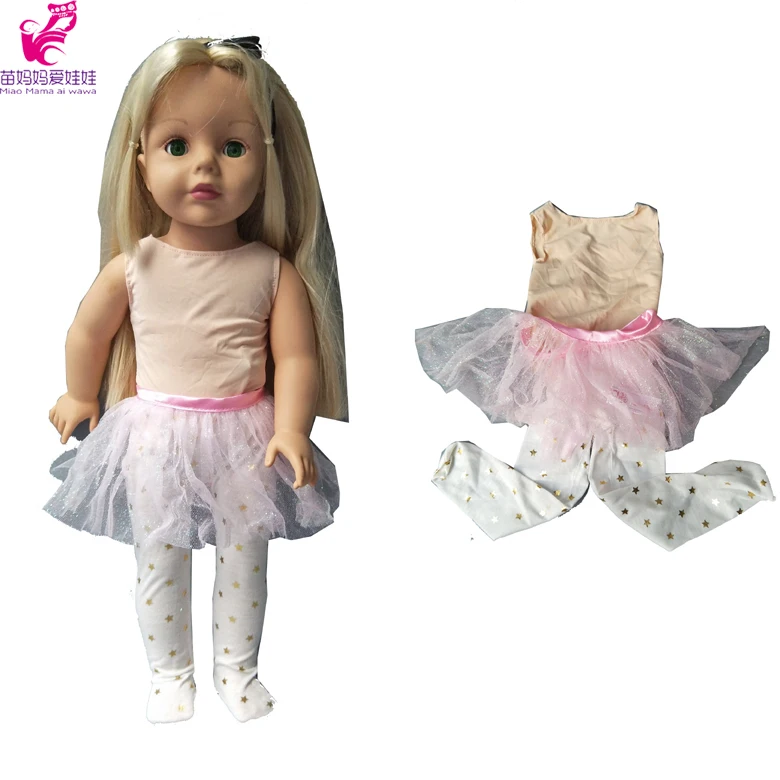 

3 in 1 pink bikini vest + Ballet skirt + Legging Doll set for 18 inch 45cm Girl doll clothes set for girl gift