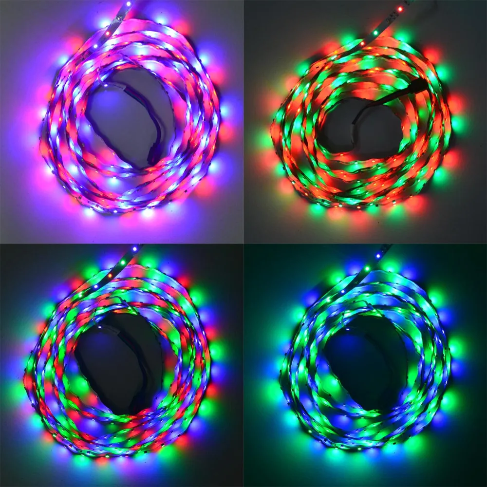 Водонепроницаемый 25 Вт Светодиодный светильник RGB 300 3528SMD W/Музыка контроллер (AC/DC