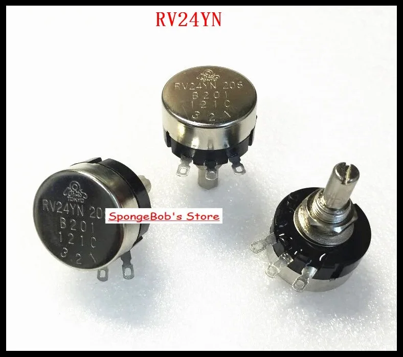 

15pcs/Lot RV24YN 20S B201, B202, B203, B204 Ohm Single Turn Carbon Film Rotary Taper Potentiometer Variable Resistor