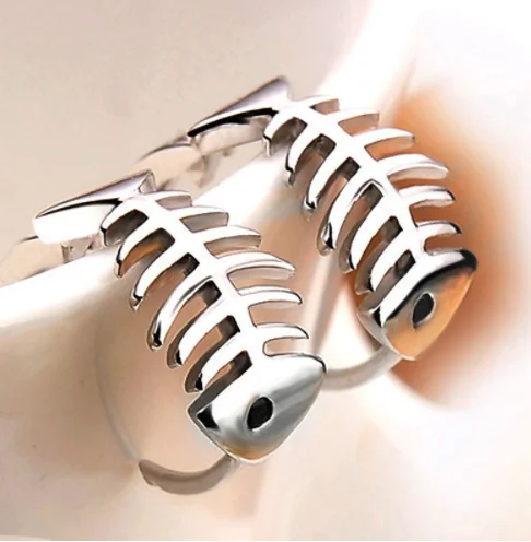 

925 Sterling Silver Fish Bones Stud Earrings For Women Girl Hypoallergenic Jewelry