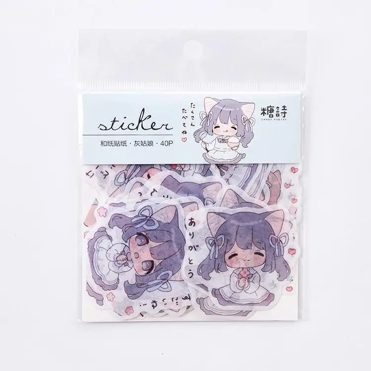 40 шт./пакет Kawaii «ангелочек» Diy декоративные наклейки на дневник альбом ярлыком Бумага декор стикеров канцелярских принадлежностей - Цвет: A