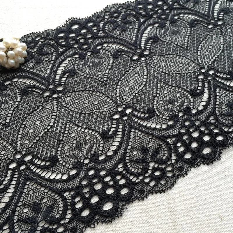 Винтажная черная эластичная кружевная отделка для ремней невесты дизайн нижнего