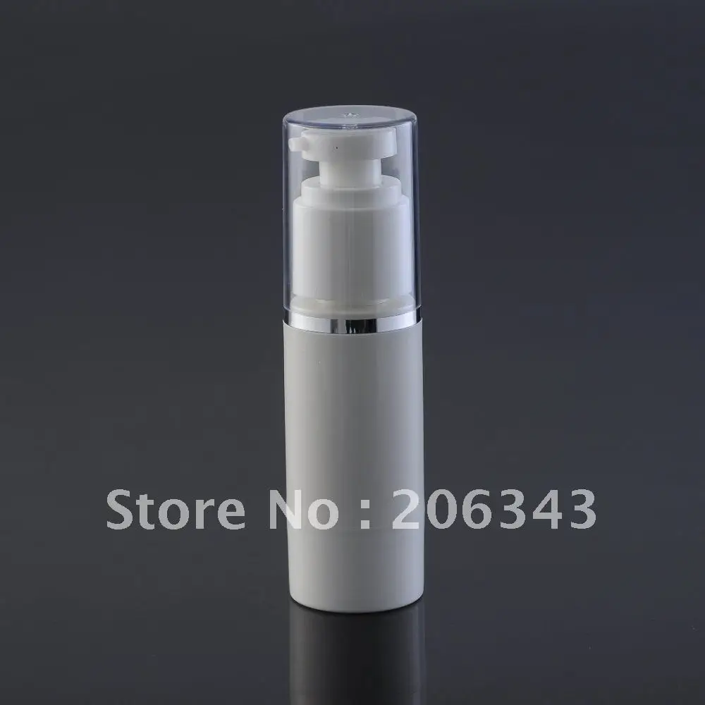 Белая Вакуумная бутылка для лосьона без воздуха 30 мл с серебряной линией детской
