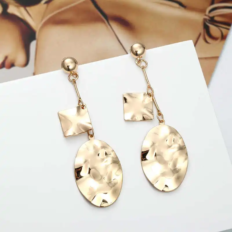 Женские длинные серьги-подвески золотого и серебряного цвета вечерние серьги в