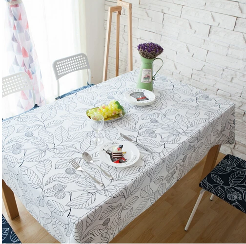 Акция современный стиль черно белые листья принт скатерти для стола вечерние