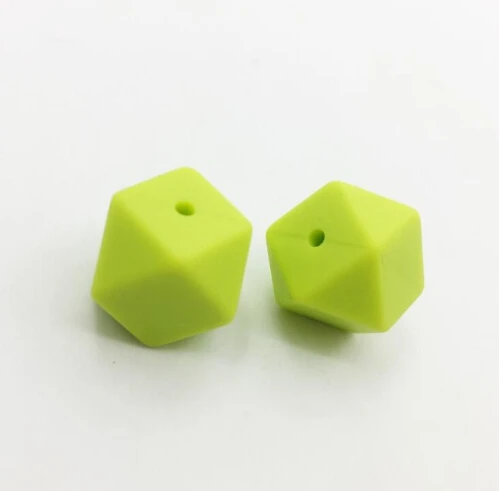 lime Новые мини арж шестигранные свободные Силиконовые Бусины Для Прорезывания Зубов Ожерелье геометрический жевательный бисер «сделай сам» Новые бусины пищевого качества - Цвет: lime