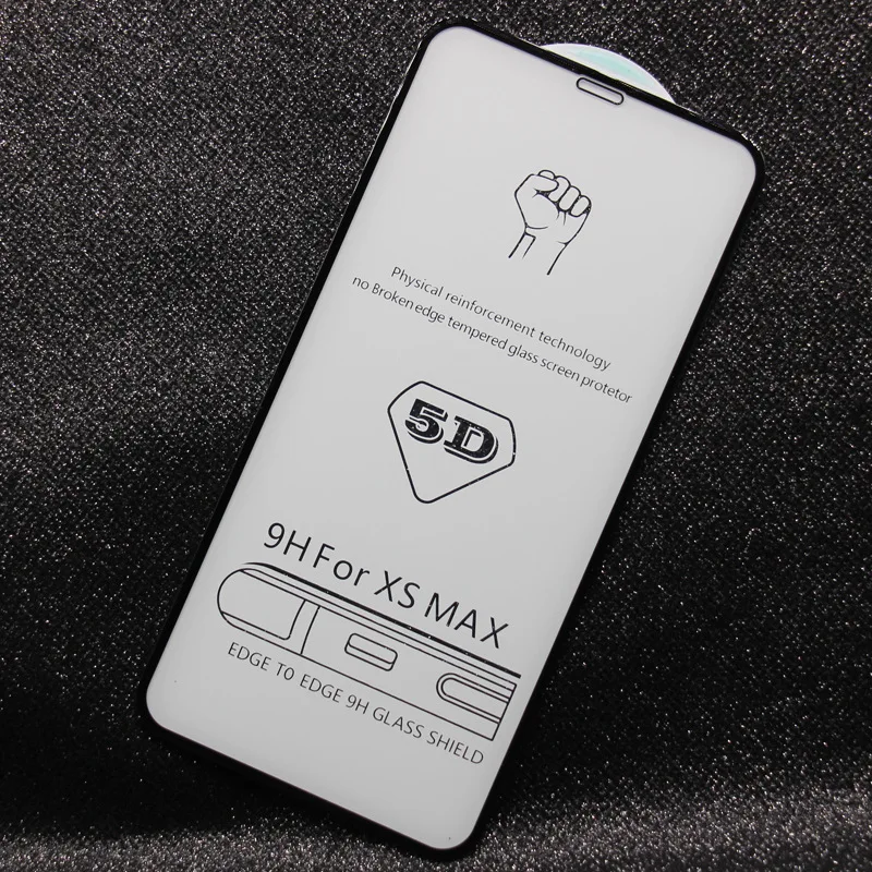 

300Pcs DHL 5D Curved Edge Screen Protector for iPhone 11 Pro MAX X XR XS Max 5D Tempered Glass for iPhone 6 6s 7 8 Plus