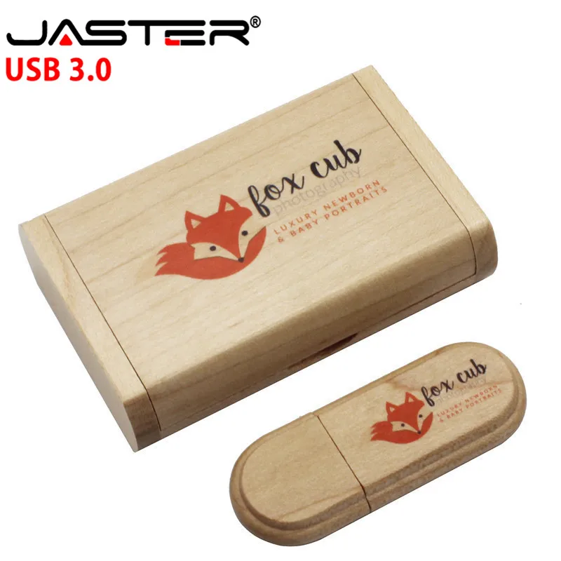 JASTER USB 3,0 клен деревянный+ коробка флэш-накопитель Флешка 16 ГБ 32 ГБ 64 Гб фотография свадебный подарок(более 10 шт бесплатный логотип