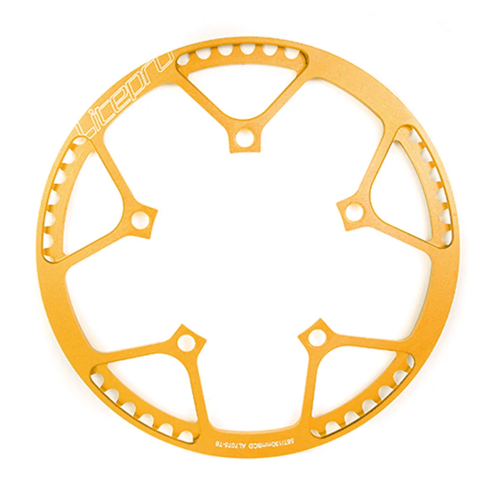 gold chainring Litepro 41 T/45 T/47 T односкоростной складной велосипед, коленчатая цепь из сплава AL7075, цепное колесо 170 мм BCD130, квадратный конический кривошипный набор - Цвет: gold chainring