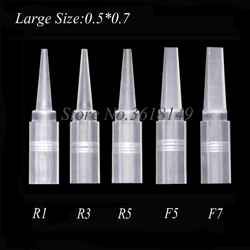 

1R 3R 5R F5 F7 Tattoo Needle Tips Disposable Plastic Needles Cap Permanent Makeup Eyebrow Lips Machine Giant Sun Large Size