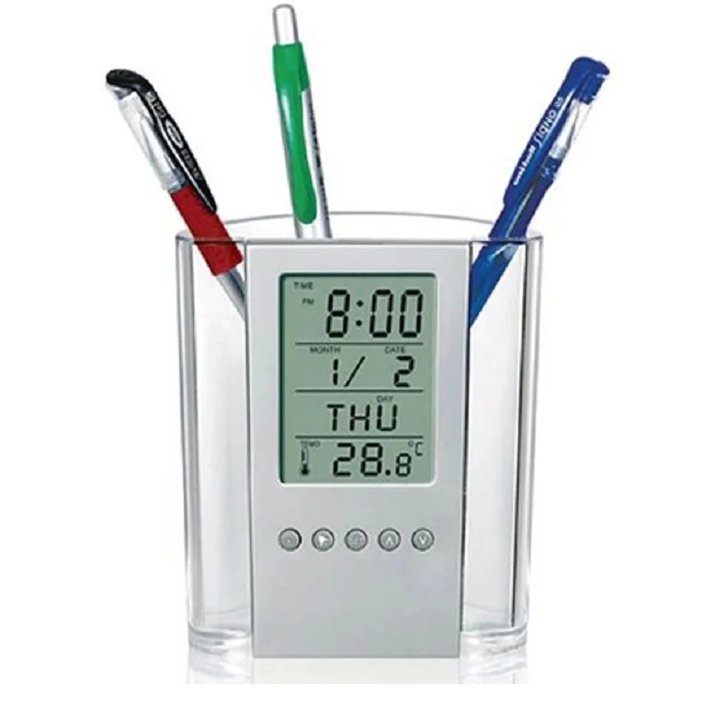 Часы цифровые часы ручка корпус электронные настольные многофункциональные