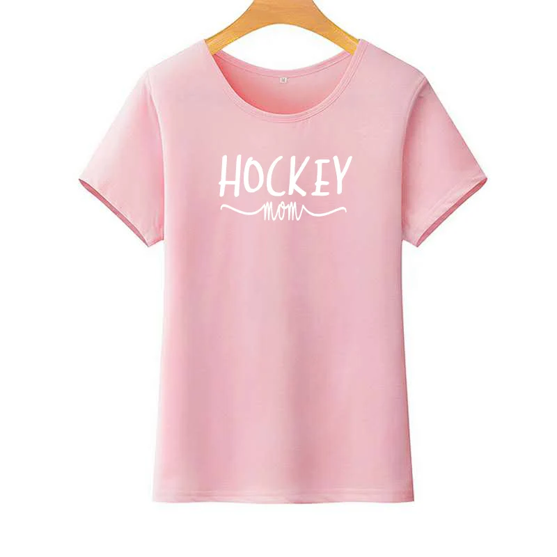 Женская хлопковая Футболка с принтом HOCKEY MOM Повседневная забавная футболка для