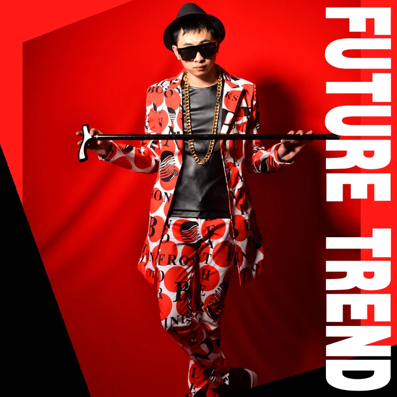 Новинка Мужская одежда для ночного клуба модный тонкий костюм средней длины в