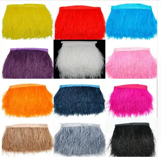 DEKEY оптовая продажа 50 м/лот 8-10cmMulti-Colored из-за мягкого и пушистое страусиное перо