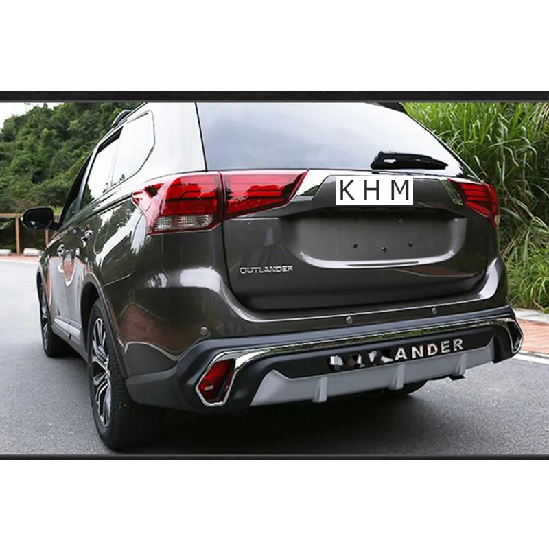 Для Mitsubishi Outlander Высокое качество! Передний+ задний бампер Нескользящая защитная пластина