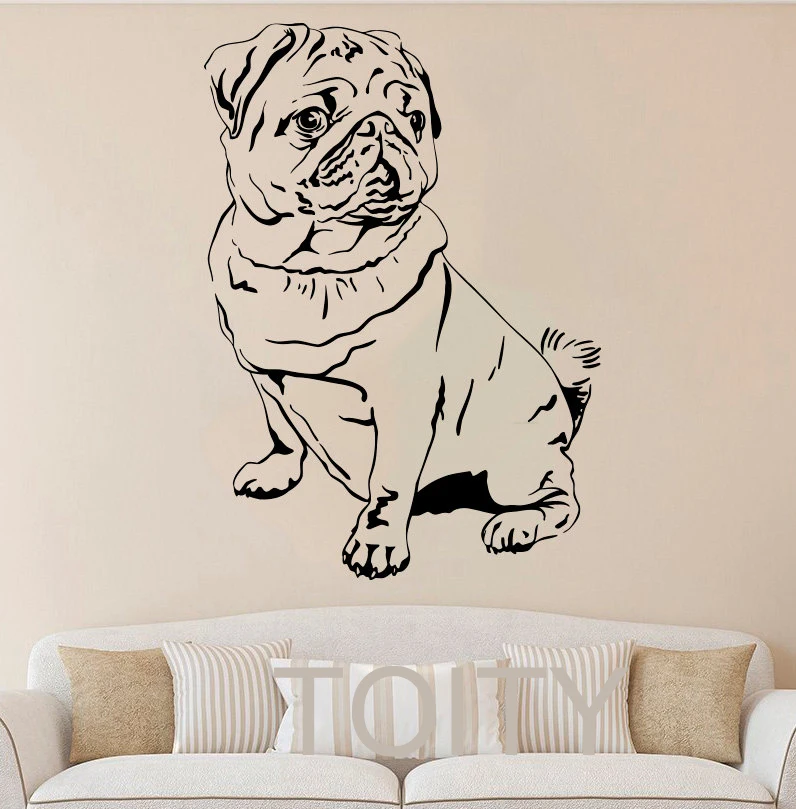 Наклейки на стену в виде мопса собаки животные виниловые наклейки для детской