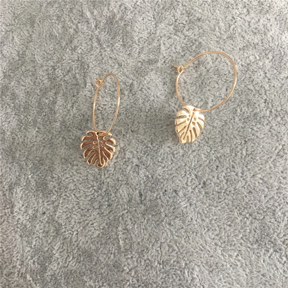 Модные ювелирные изделия повседневные тонкие серьги кольца с золотым покрытием