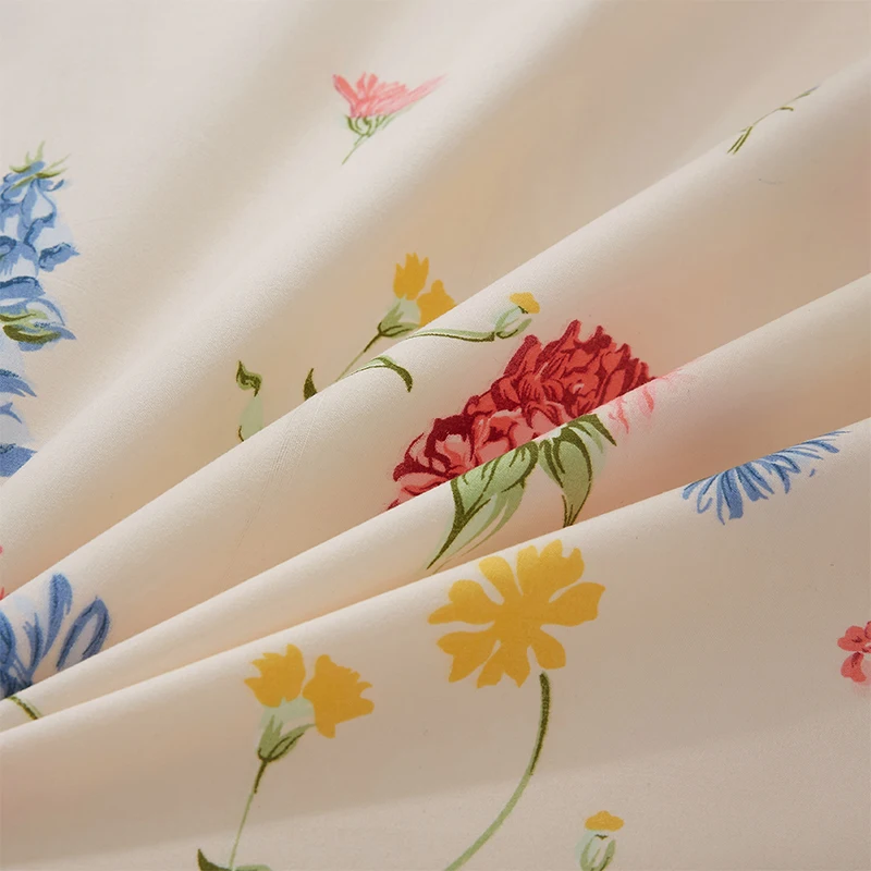 Комплект постельного белья с цветным принтом 4/3 шт. пододеяльник белый розовый