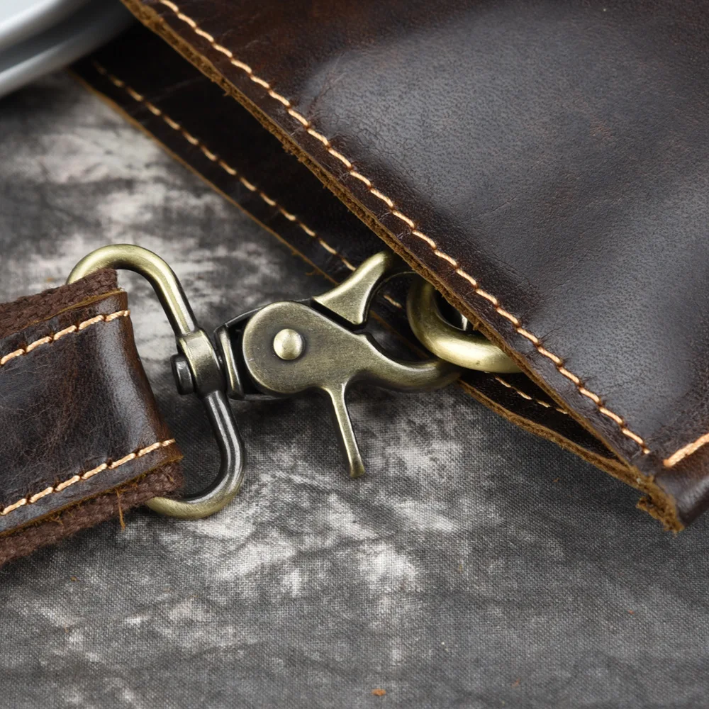 Дизайнерский мужской портфель из вощеной кожи винтажная сумка воловьей простая