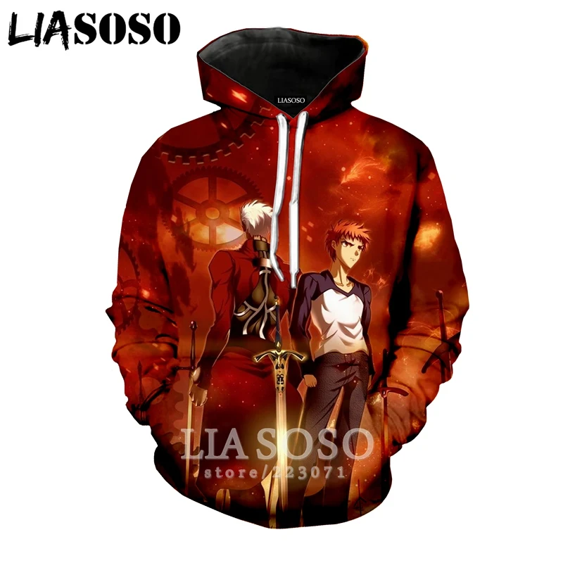 LIASOSO Зимний Новый Модный свитшот для мужчин и женщин с 3D принтом аниме Fate Stay Night