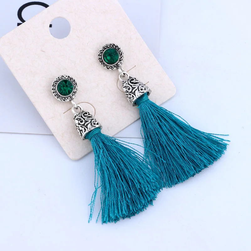 Модные новые бохо серьги с кисточками длинные преувеличенные личности Серьги