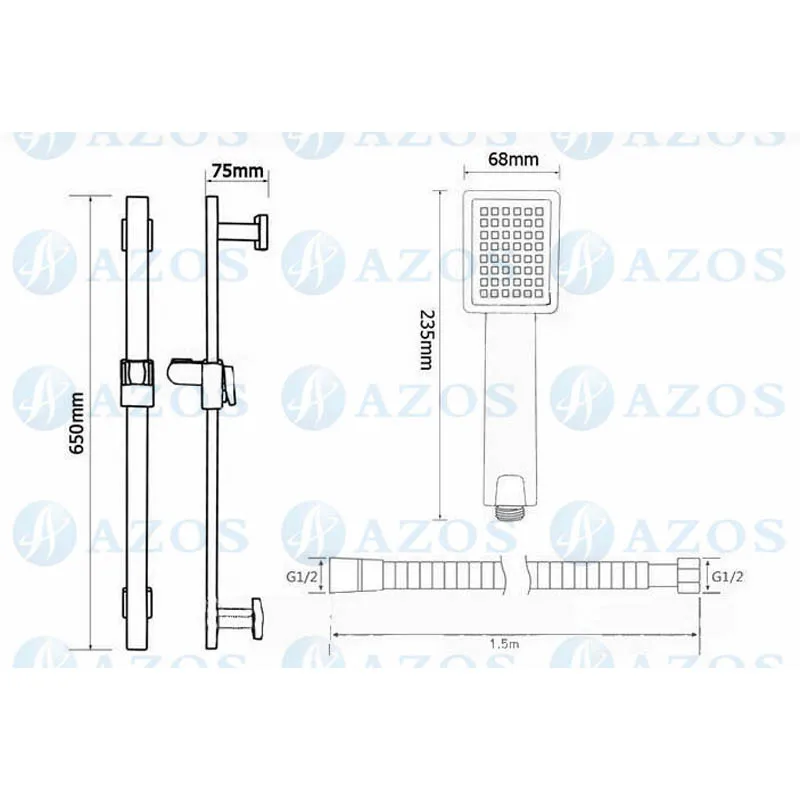 Лейка для душа с регулируемой направляющей матовая из нержавеющей стали SUS304 цвет