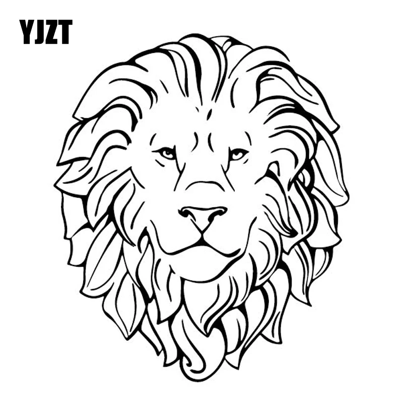 

YJZT 13.8CM*16.2CM Lion Personality Creativity Car Sticker Accessories Bumper Vinyl Decal Black/Silver C4-1112