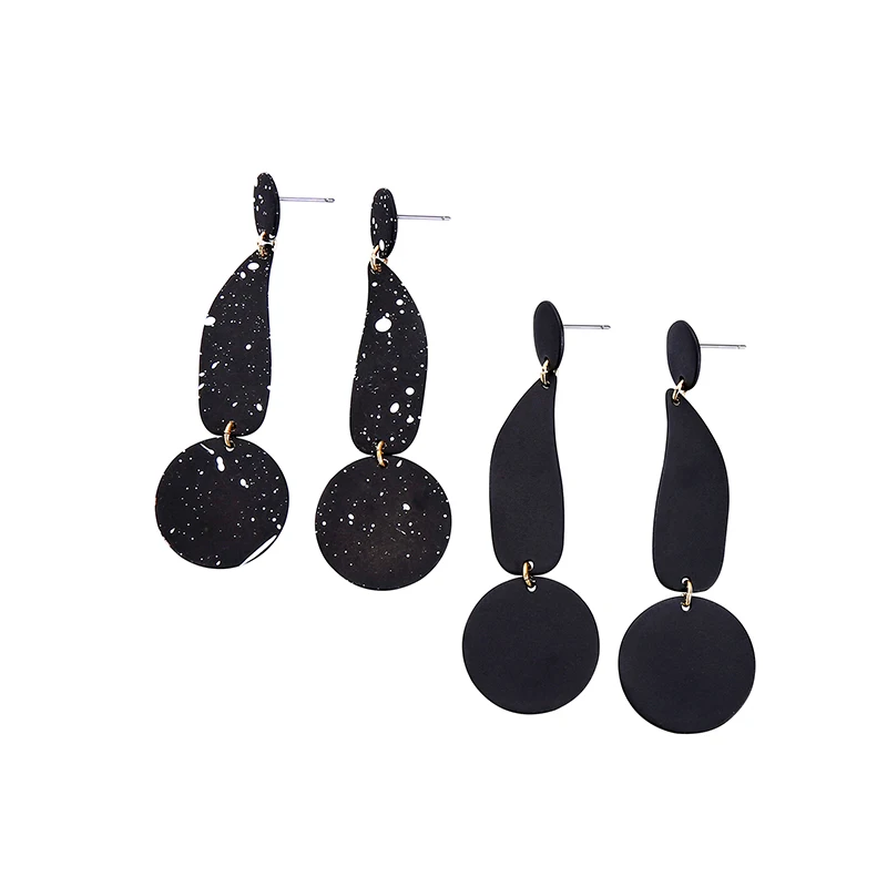 Модные ювелирные изделия в стиле панк черные нестандартные геометрические