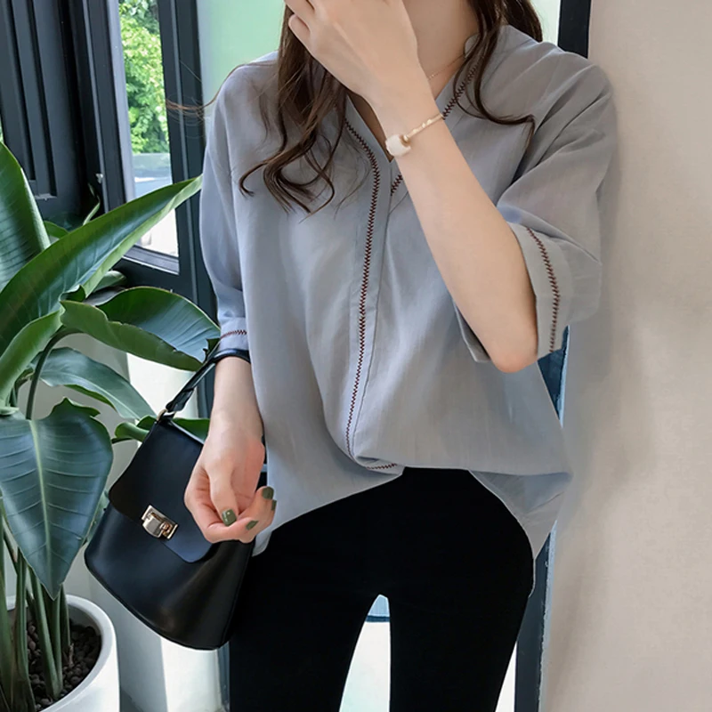 2018 летние женские топы и блузка винтажная мода короткий рукав женская рубашка