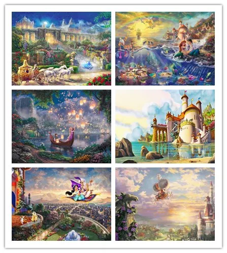 DIY Diamond Painting Cartoon characters Scenery Circular drill diamond Embroidery Cross Stitch Rhinestone Mosaic decor | Дом и сад