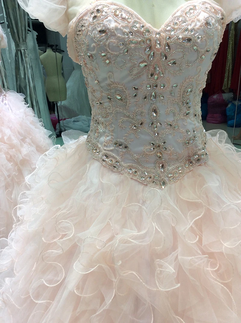 Бальное платье Quinceanera длинное розовое с бисером для выпускного вечера 16 платьев