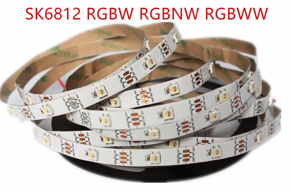 5 в постоянного тока 5 м 5050SMD 30 светодиодный одов/м SK6812 ИС 4 цвета в 1 чип RGBW или RGBWW индивидуально адресусветодиодный светодиодная Пиксельная полоса IP20 без водонепроницаемости