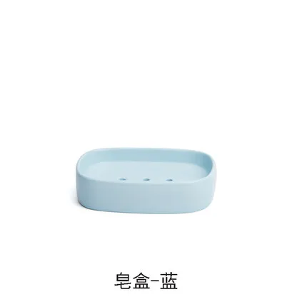 Blue soap holder Диспенсер для жидкого мыла, кухонный, керамический, для ванной, для украшения дома, Фарфоровые аксессуары, держатель для мыла, для отеля, душа, шампунь, бутылка, набор - Цвет: Blue soap holder